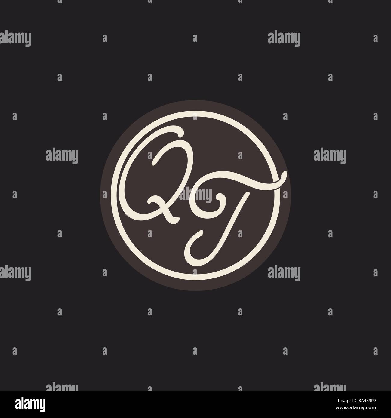 Initial letter QT monogram logo with simple and creative cirle line design ideas vector graphic Stock Vector