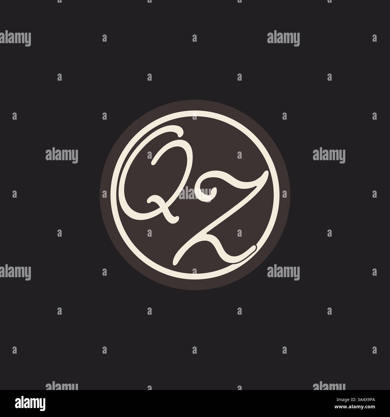 Initial letter QZ monogram logo with simple and creative cirle line ...