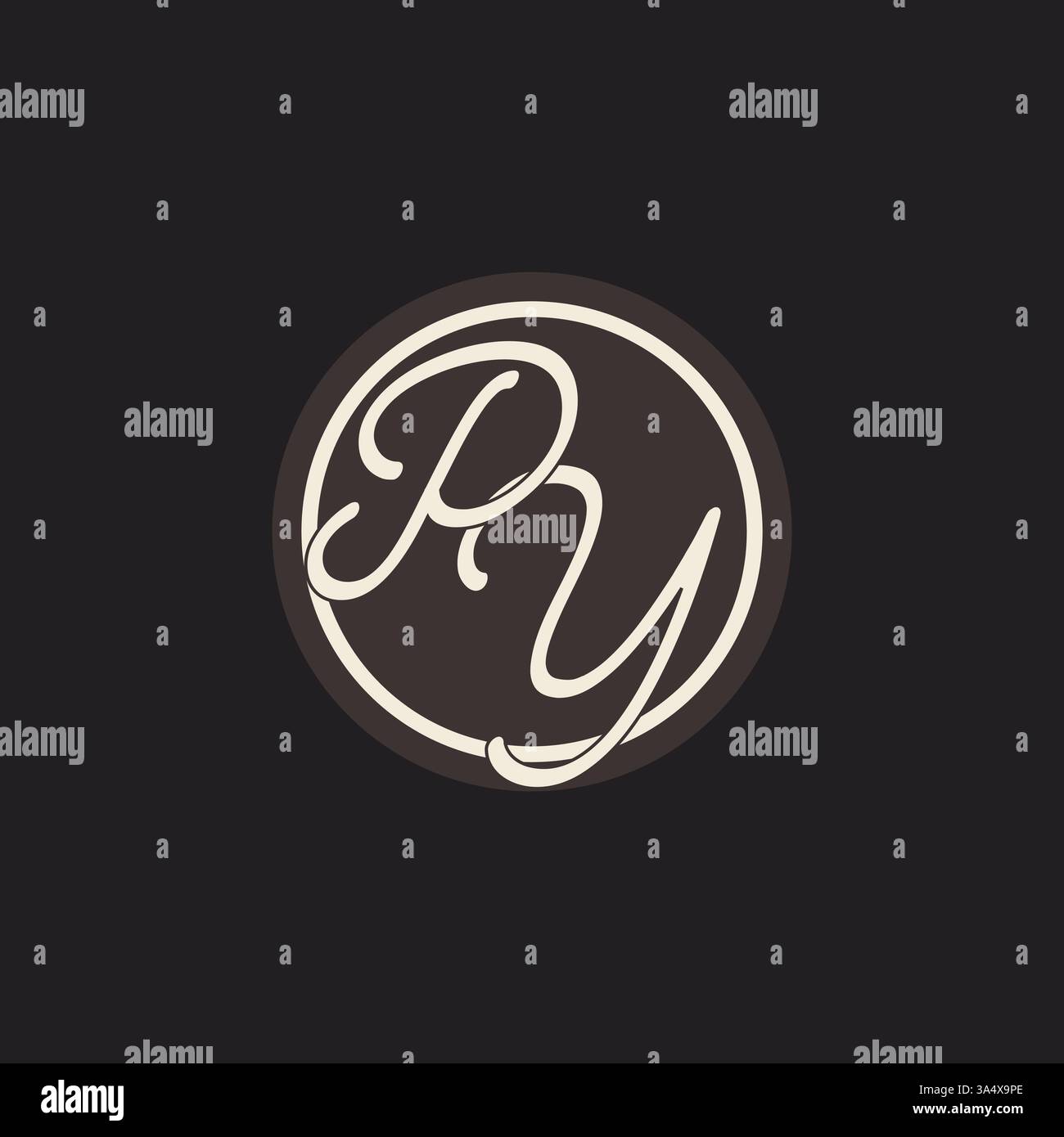 Initial letter PY monogram logo with simple and creative cirle line design ideas vector graphic Stock Vector