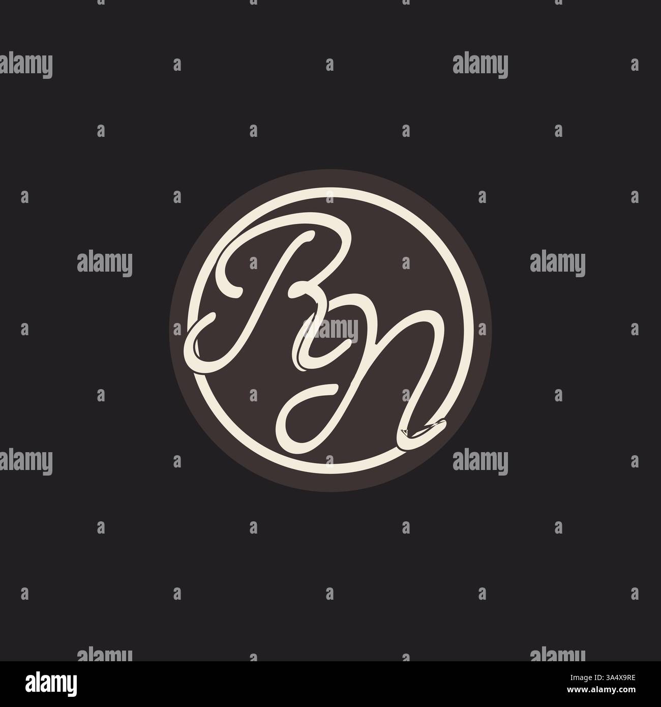 Initial letter RN monogram logo with simple and creative cirle line design ideas vector graphic Stock Vector