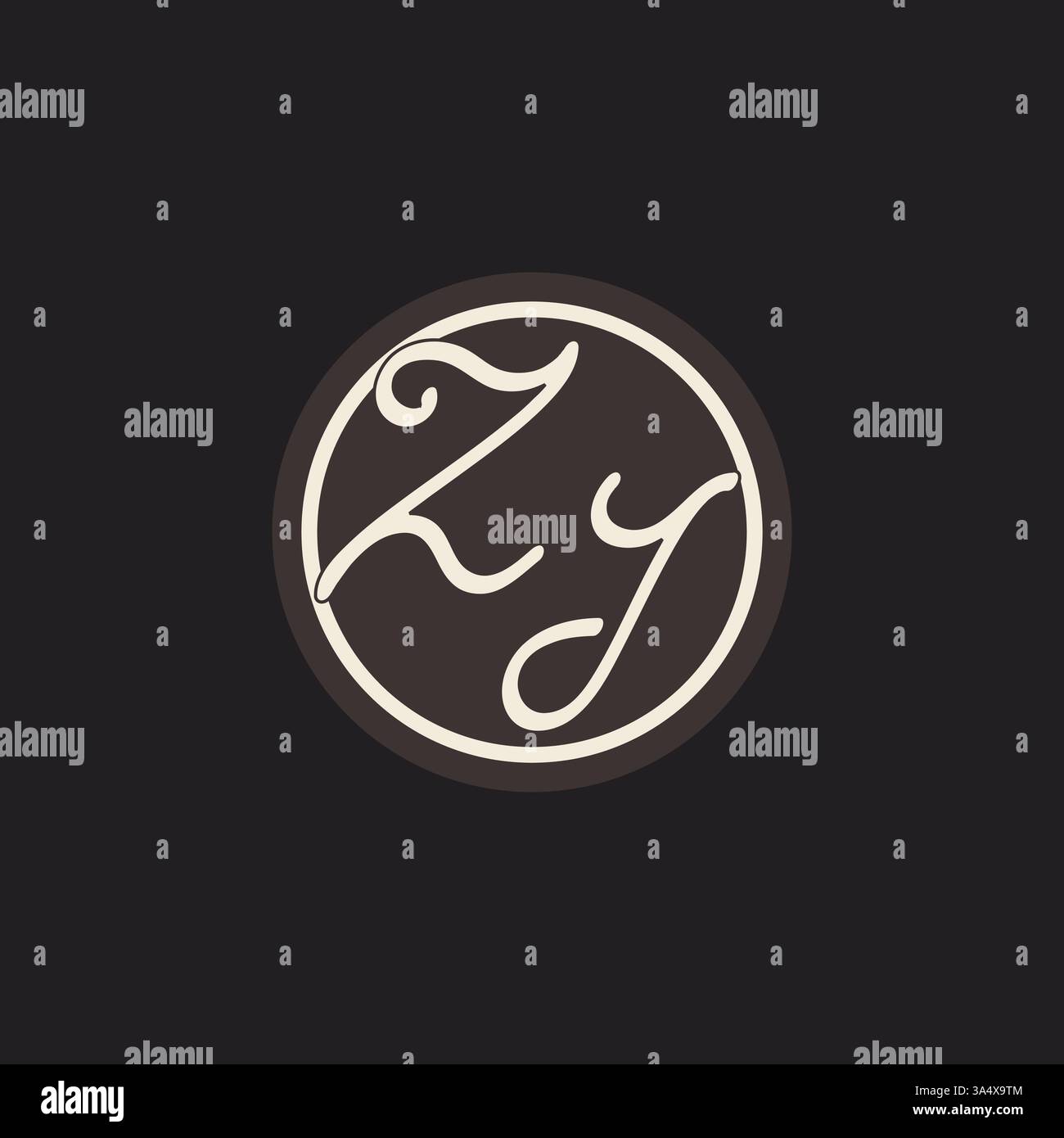 Initial letter ZI monogram logo with simple and creative cirle line design ideas vector graphic Stock Vector