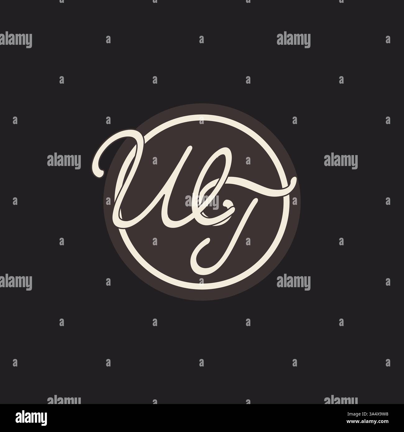 Initial letter WT monogram logo with simple and creative cirle line design ideas vector graphic Stock Vector