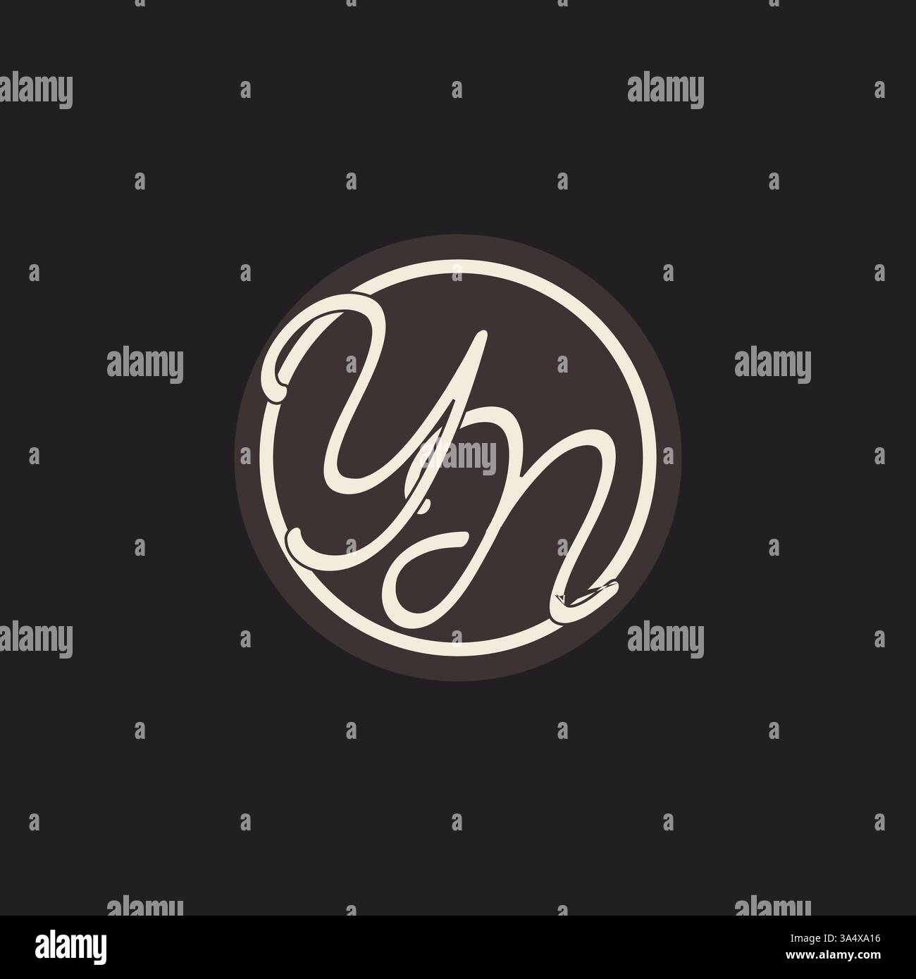 Initial letter YN monogram logo with simple and creative cirle line design ideas vector graphic Stock Vector