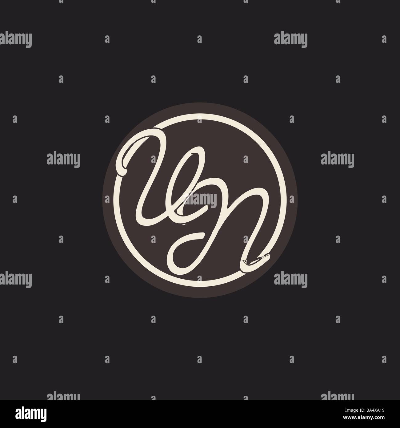 Initial letter VN monogram logo with simple and creative cirle line design ideas vector graphic Stock Vector