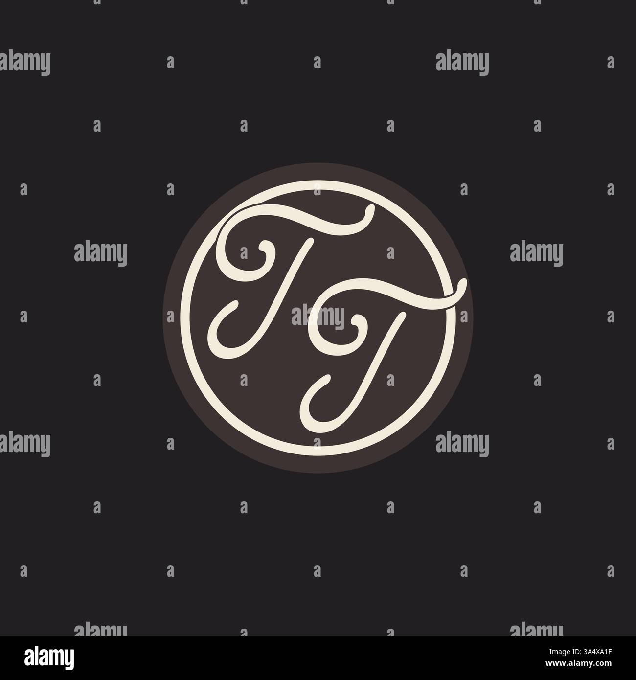 Initial letter TT monogram logo with simple and creative cirle line design ideas vector graphic Stock Vector