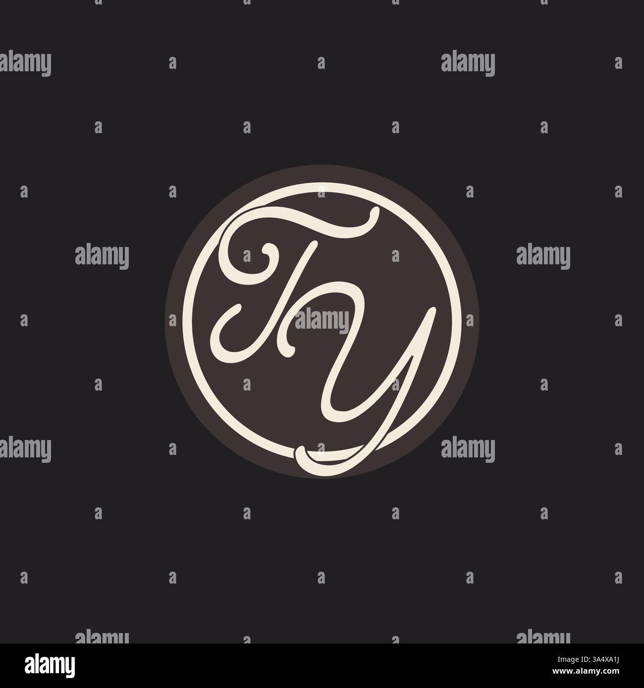 Initial letter TY monogram logo with simple and creative cirle line design ideas vector graphic Stock Vector