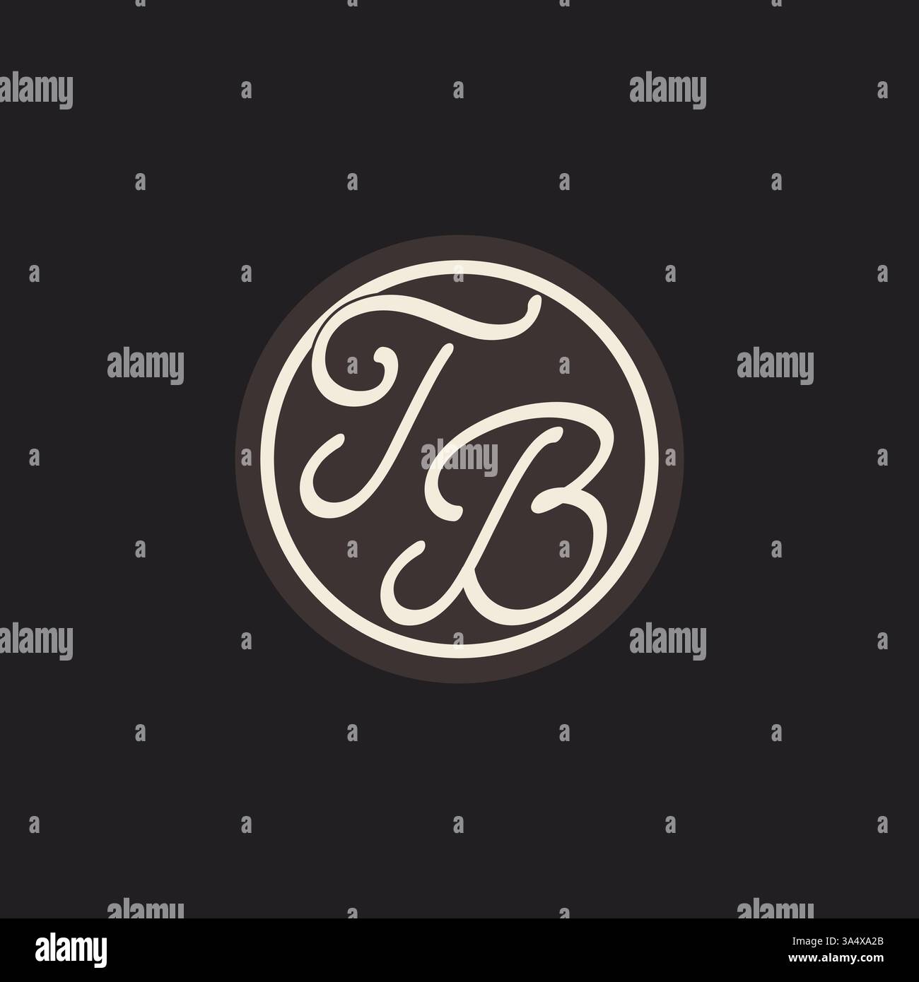 Initial letter TB monogram logo with simple and creative cirle line design ideas vector graphic Stock Vector