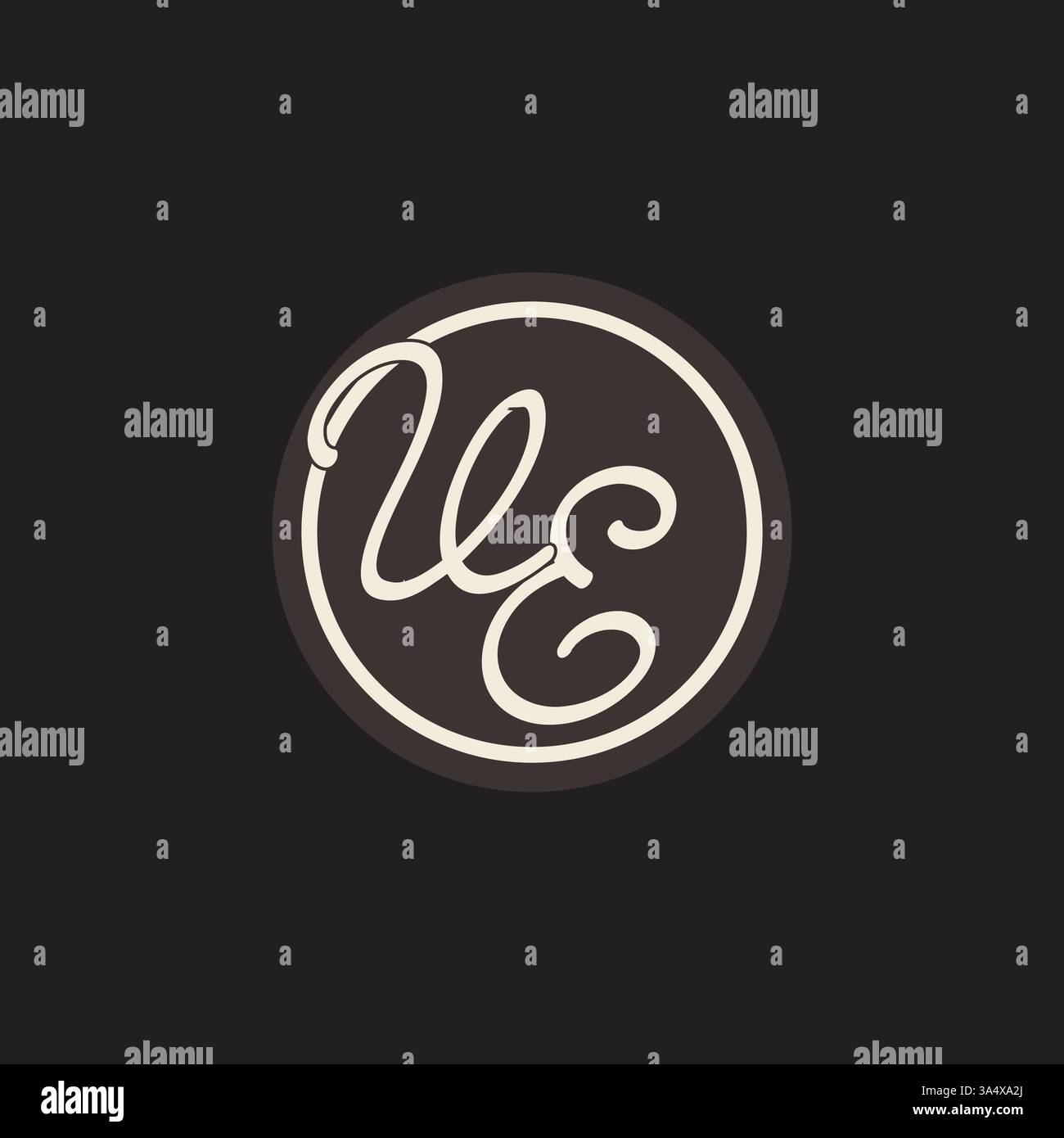 Initial letter VE monogram logo with simple and creative cirle line design ideas vector graphic Stock Vector