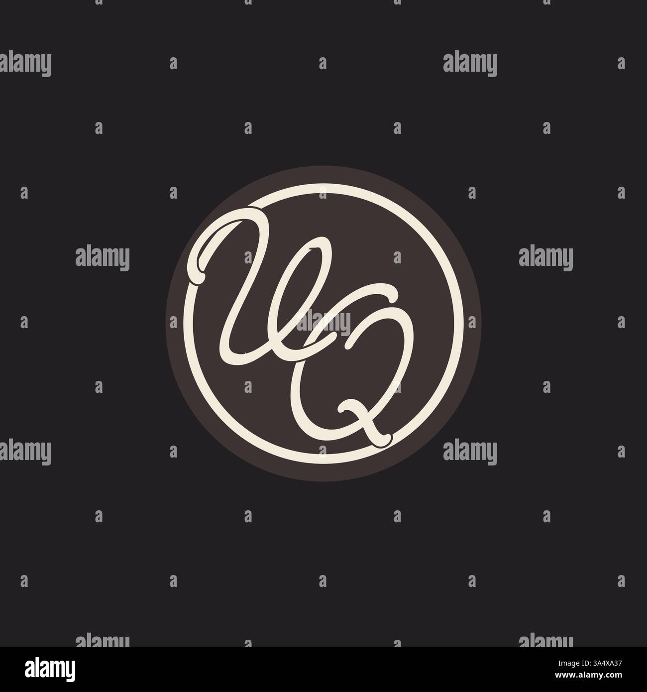Initial letter VQ monogram logo with simple and creative cirle line design ideas vector graphic Stock Vector
