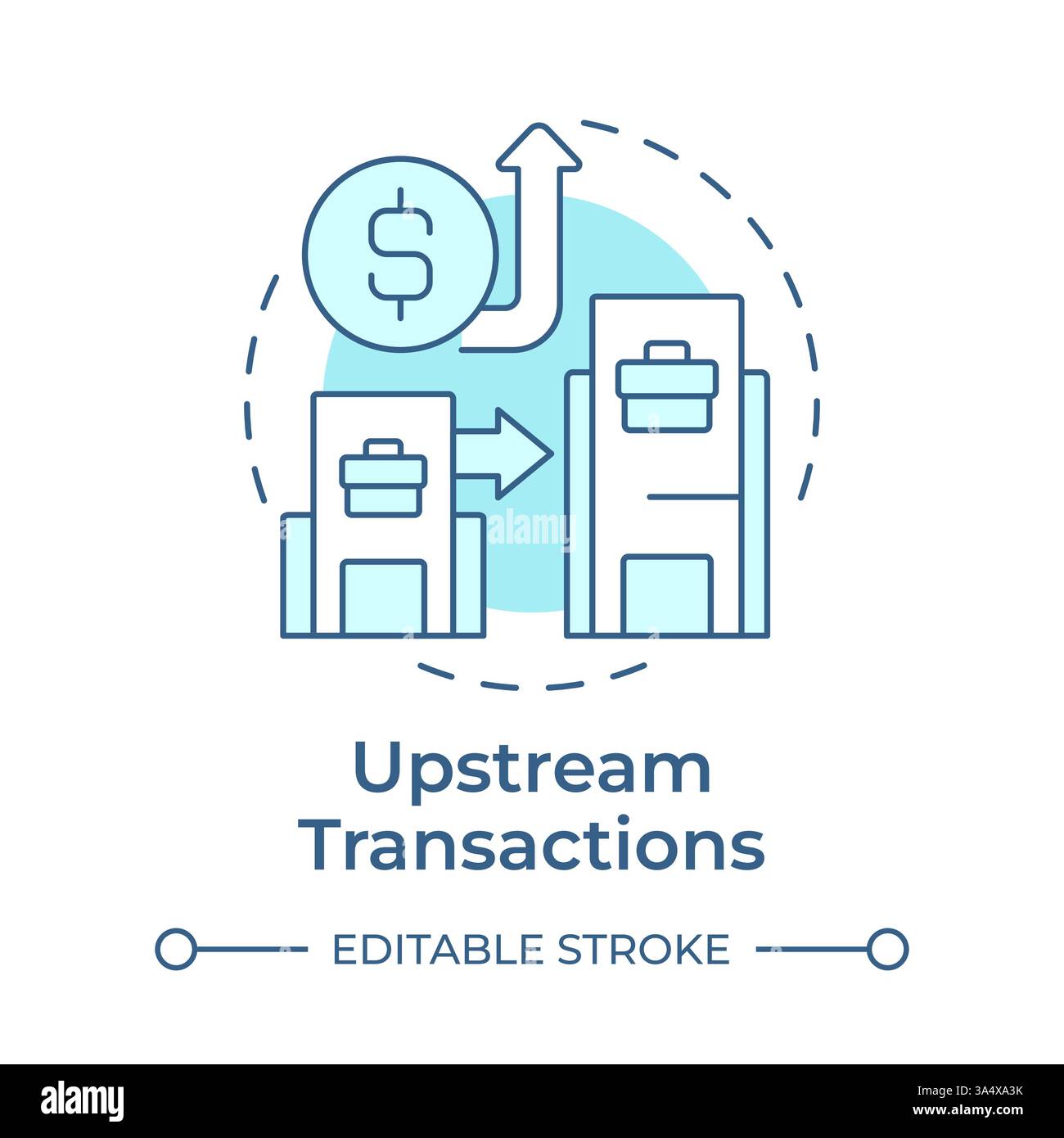Upstream transactions soft blue concept icon Stock Vector