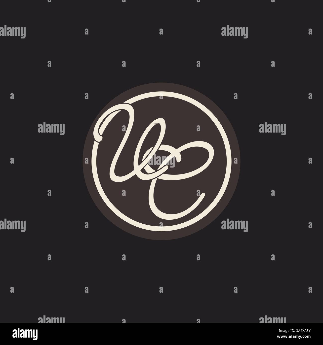 Initial letter VC monogram logo with simple and creative cirle line design ideas vector graphic Stock Vector