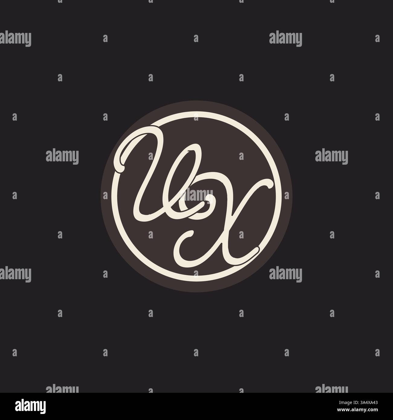 Initial letter VX monogram logo with simple and creative cirle line design ideas vector graphic Stock Vector