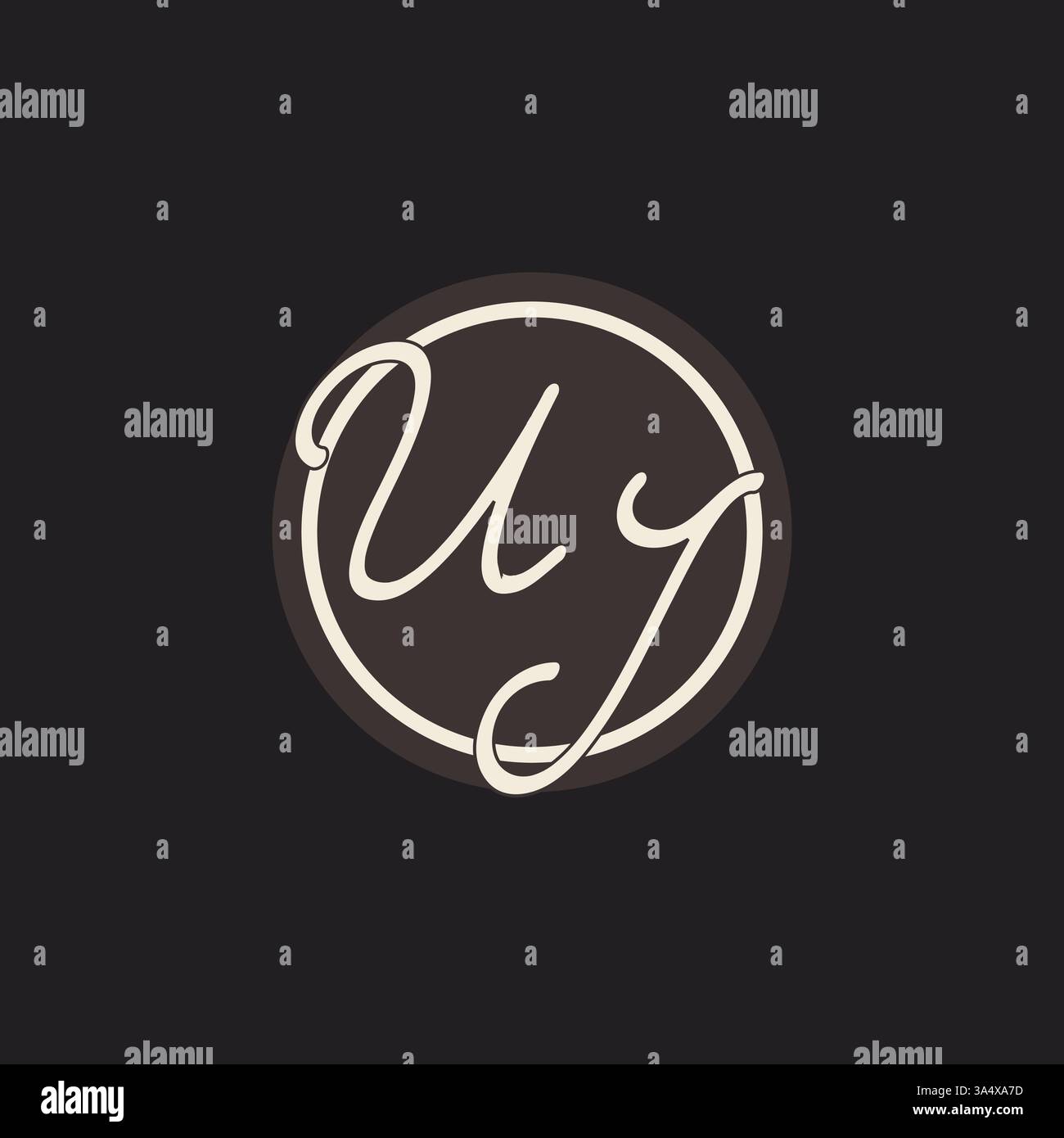 Initial letter UJ monogram logo with simple and creative cirle line design ideas vector graphic Stock Vector