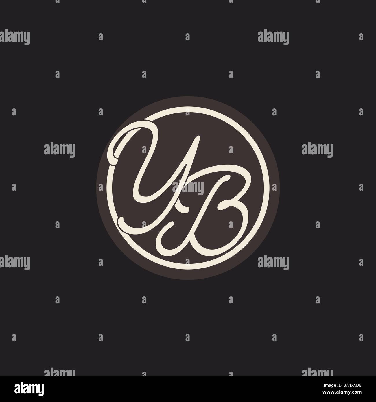 Initial letter YB monogram logo with simple and creative cirle line design ideas vector graphic Stock Vector