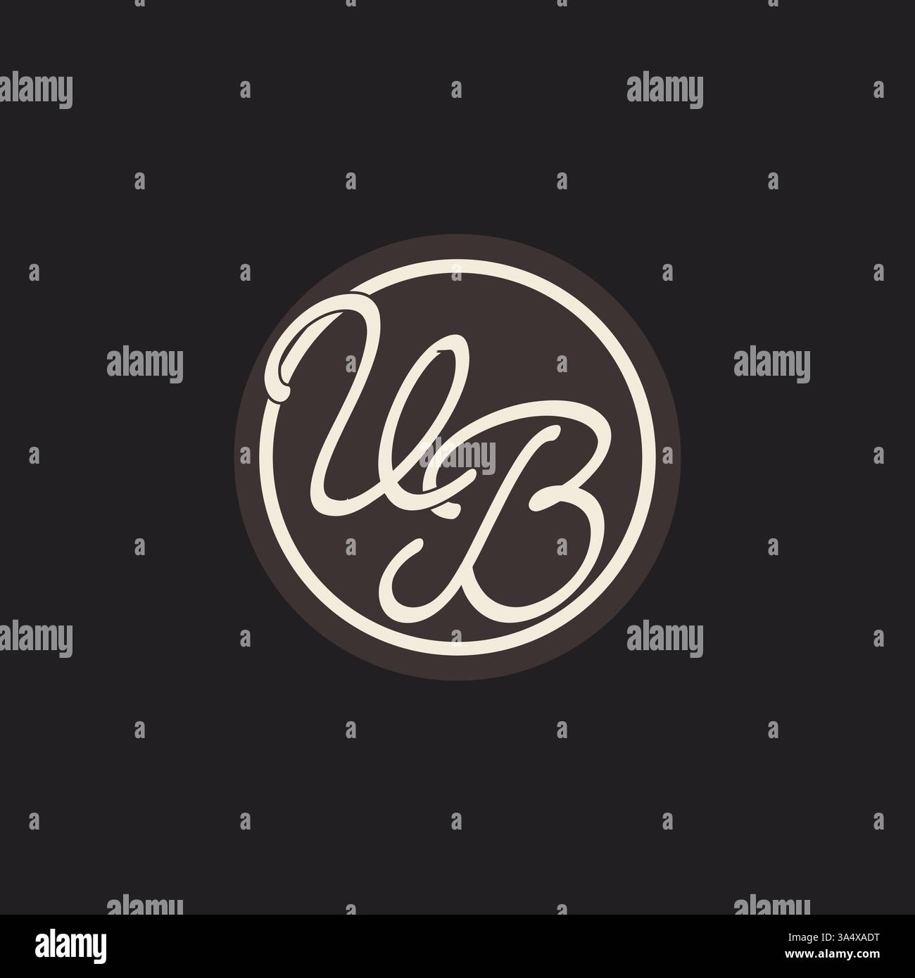 Initial letter VB monogram logo with simple and creative cirle line design ideas vector graphic Stock Vector