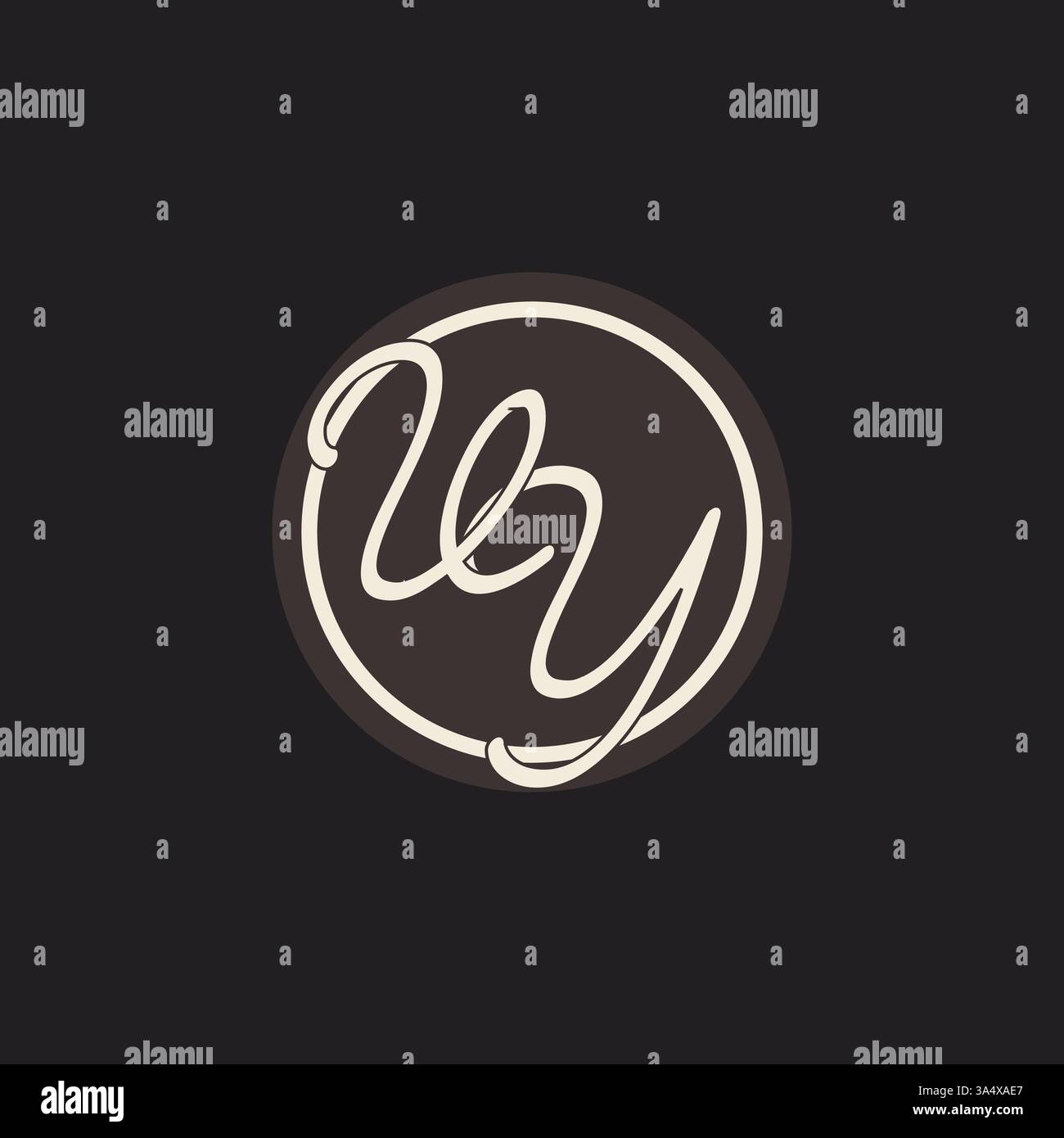 Initial letter VY monogram logo with simple and creative cirle line design ideas vector graphic Stock Vector