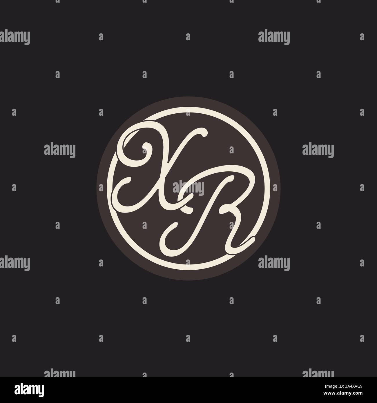 Initial letter XR monogram logo with simple and creative cirle line ...