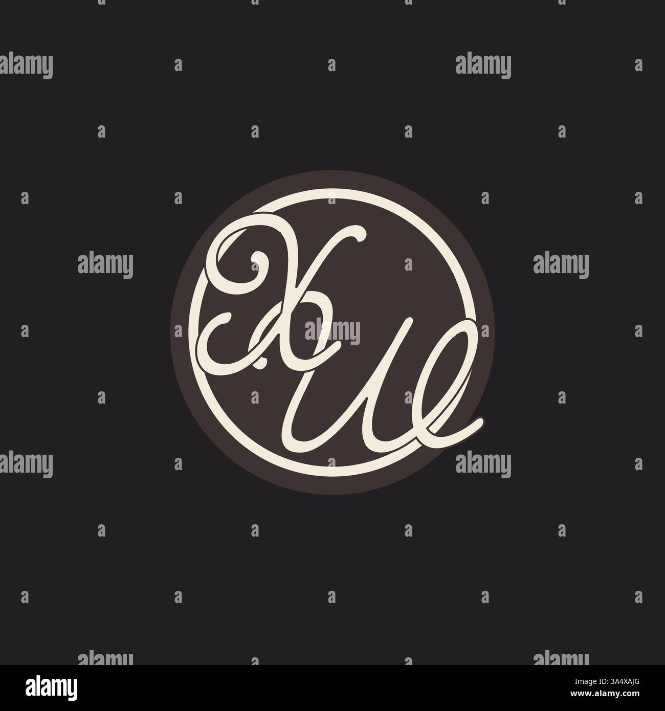 Initial letter XW monogram logo with simple and creative cirle line ...