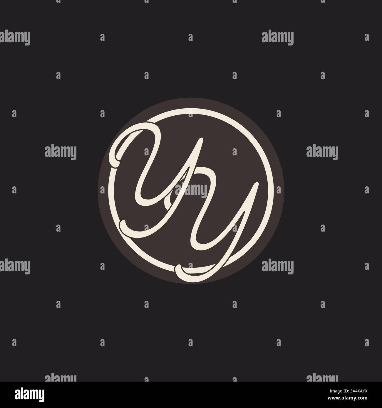 Initial letter YY monogram logo with simple and creative cirle line design ideas vector graphic Stock Vector