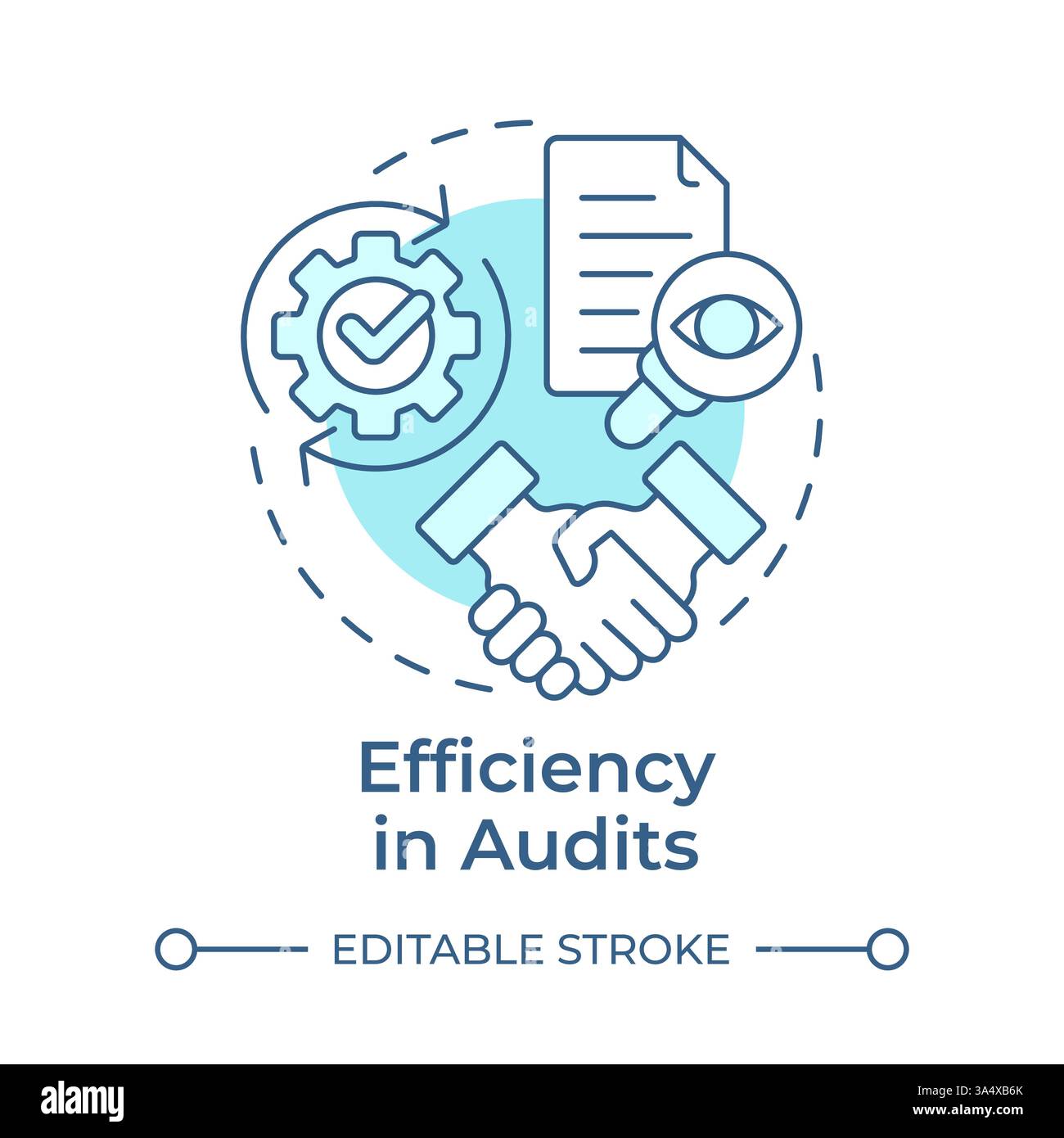 Efficiency in audits soft blue concept icon Stock Vector