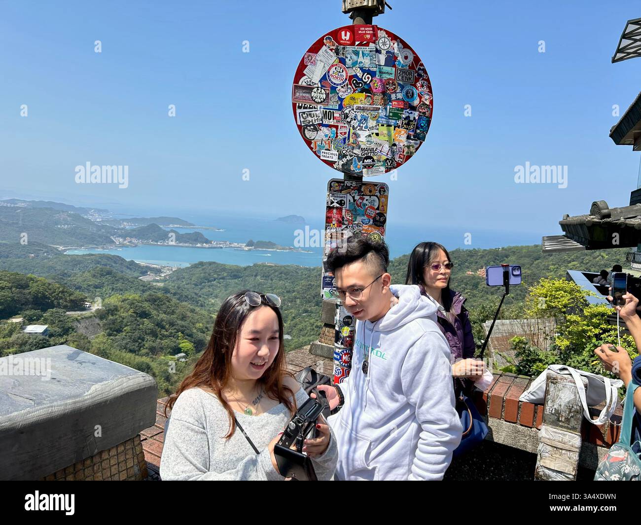 Jiufen, Taiwan, Crowd People, Tourists, Visiting Tourist Area, Old Street - Smartphone Captured Stock Image Jiufen, Taiwan, Crowd People, Tourists, Visiting Tourist Area, Old Street - Smartphone Captured Stock Image