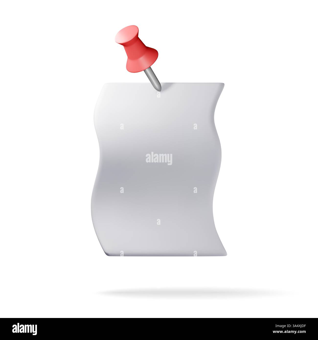 3D empty paper sheets hanging with push pin Stock Vector