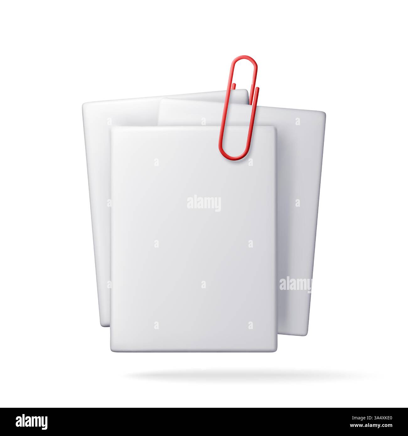 3D empty paper sheets hanging with paper clip Stock Vector
