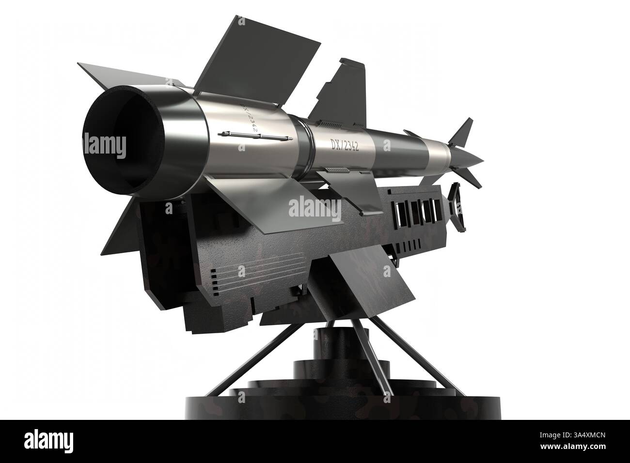 Single missile on a launcher - 3D illustration Stock Photo - Alamy