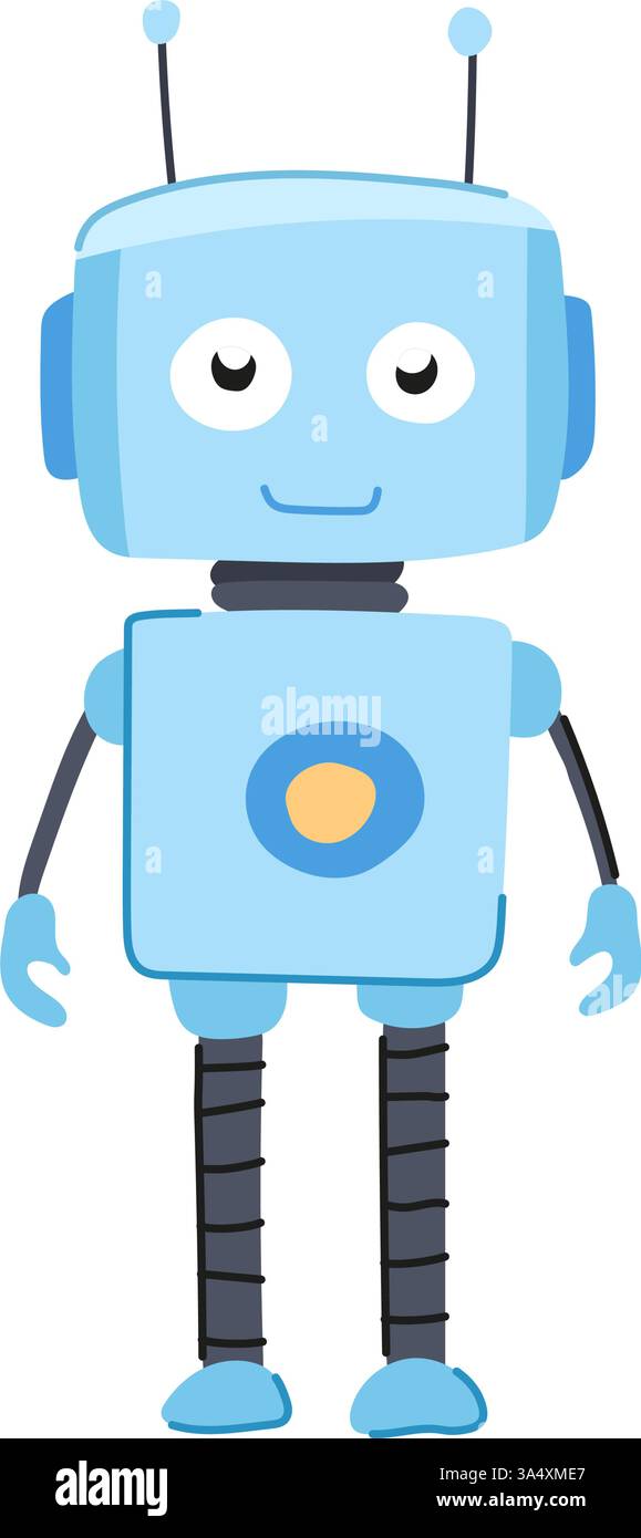 collectible robot toy cartoon vector illustration Stock Vector Image ...