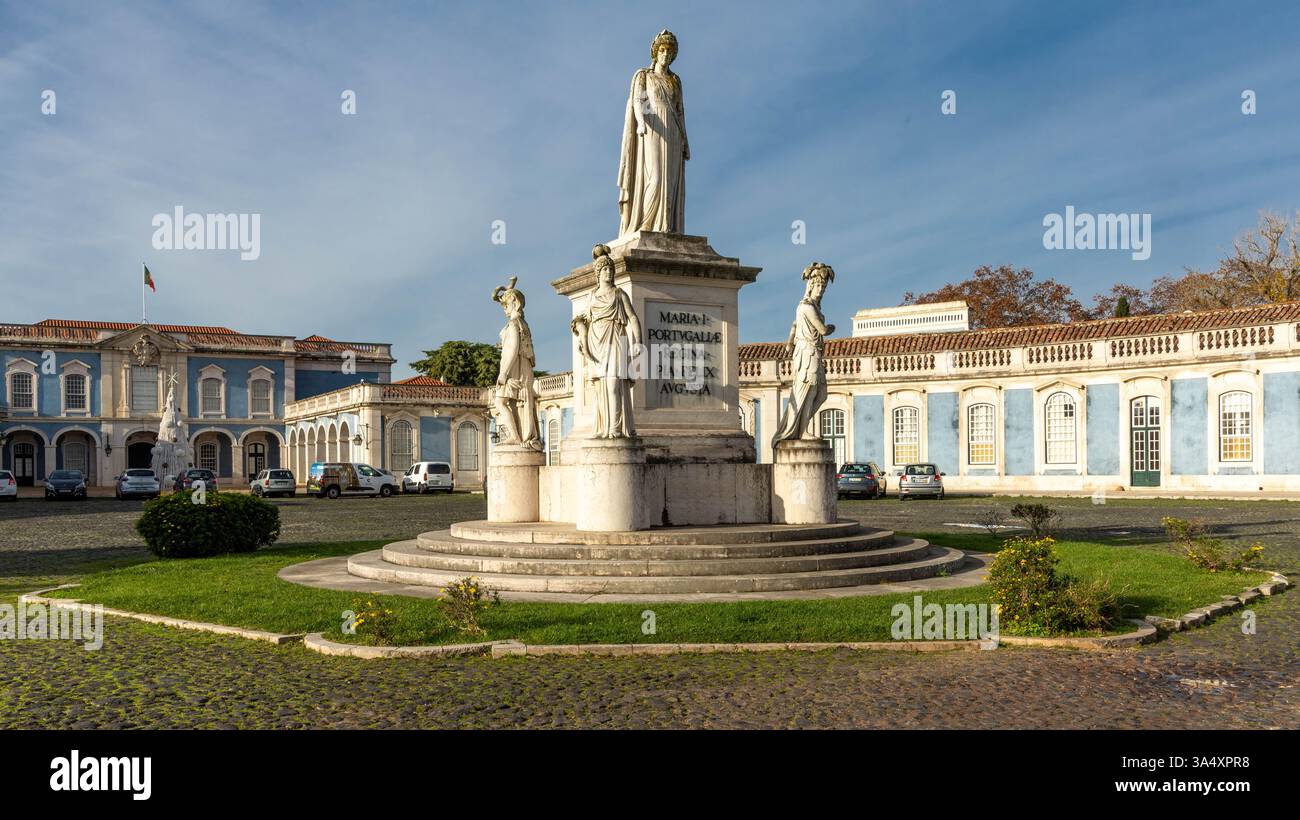 Marble statue of Queen Maria, with the robes and the laurel wreath of ...
