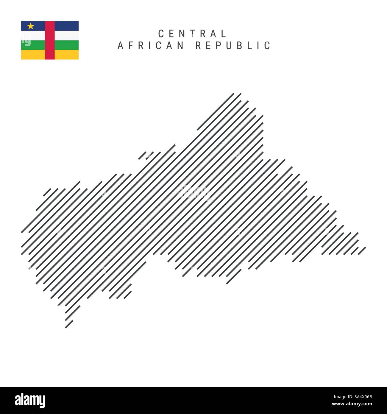 Central African Republic map from pattern of black slanted parallel ...