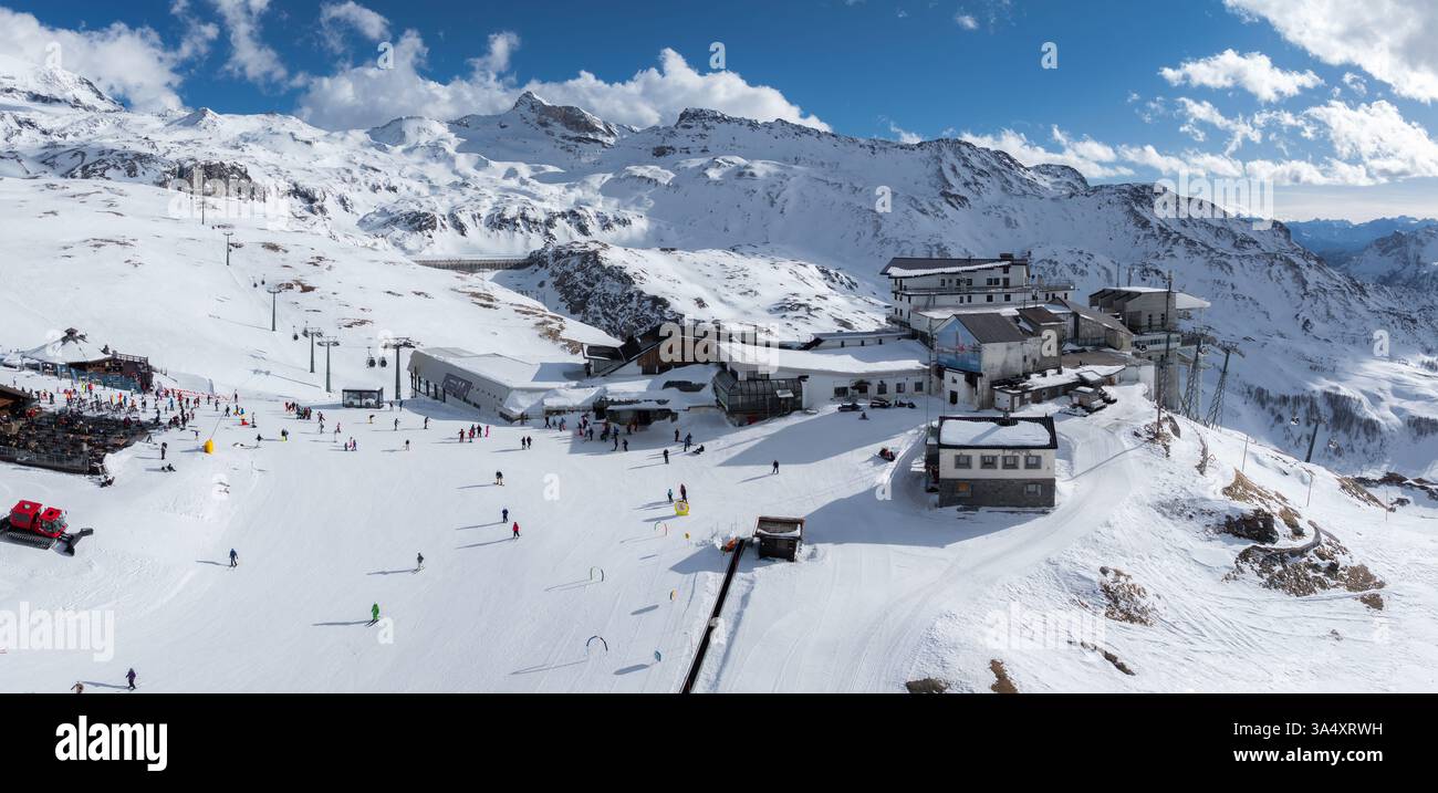 Aerial View of Alpine Ski Resort with Matterhorn in Background Stock ...