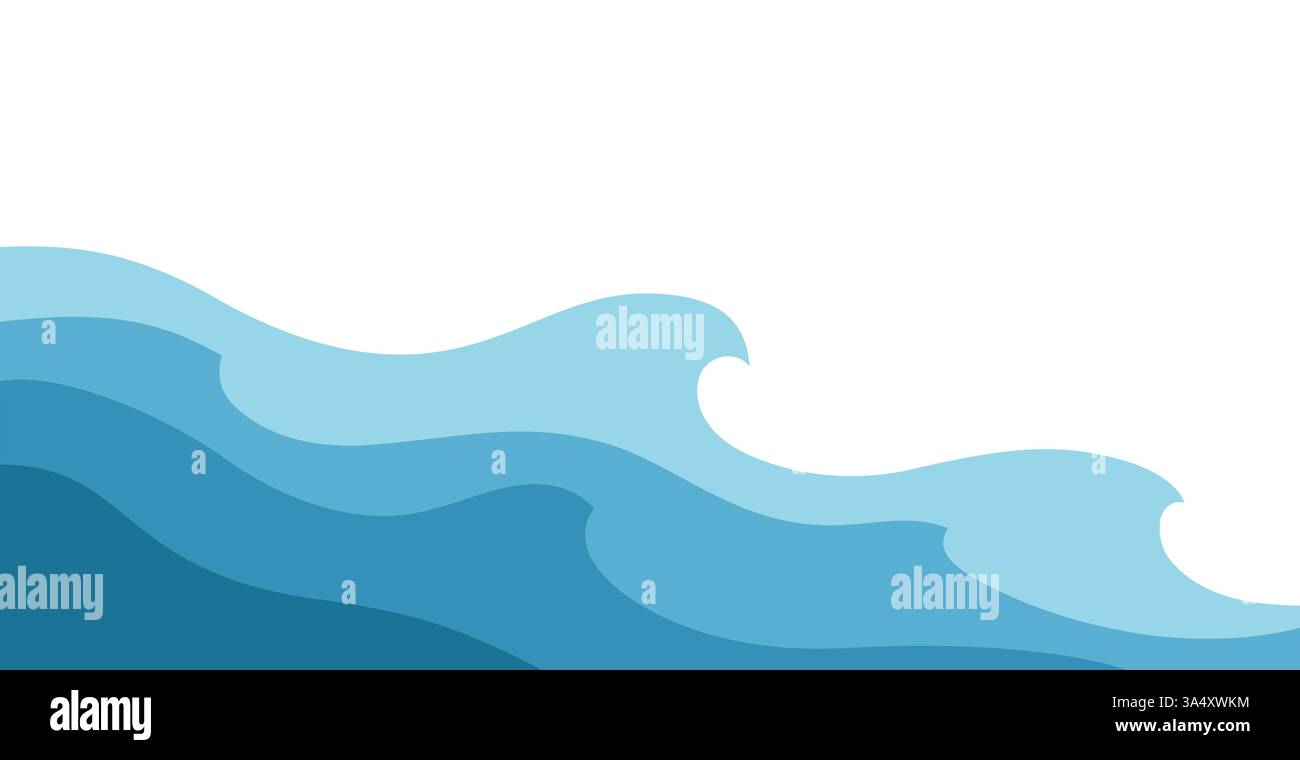 Abstract blue waves illustration on white background Stock Vector Image ...