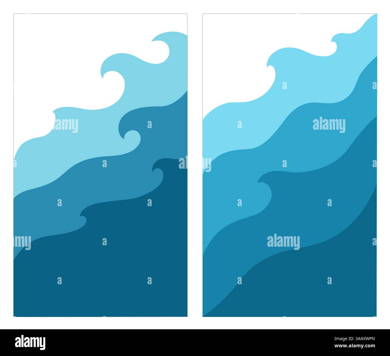 Abstract blue waves illustration on white background Stock Vector Image ...