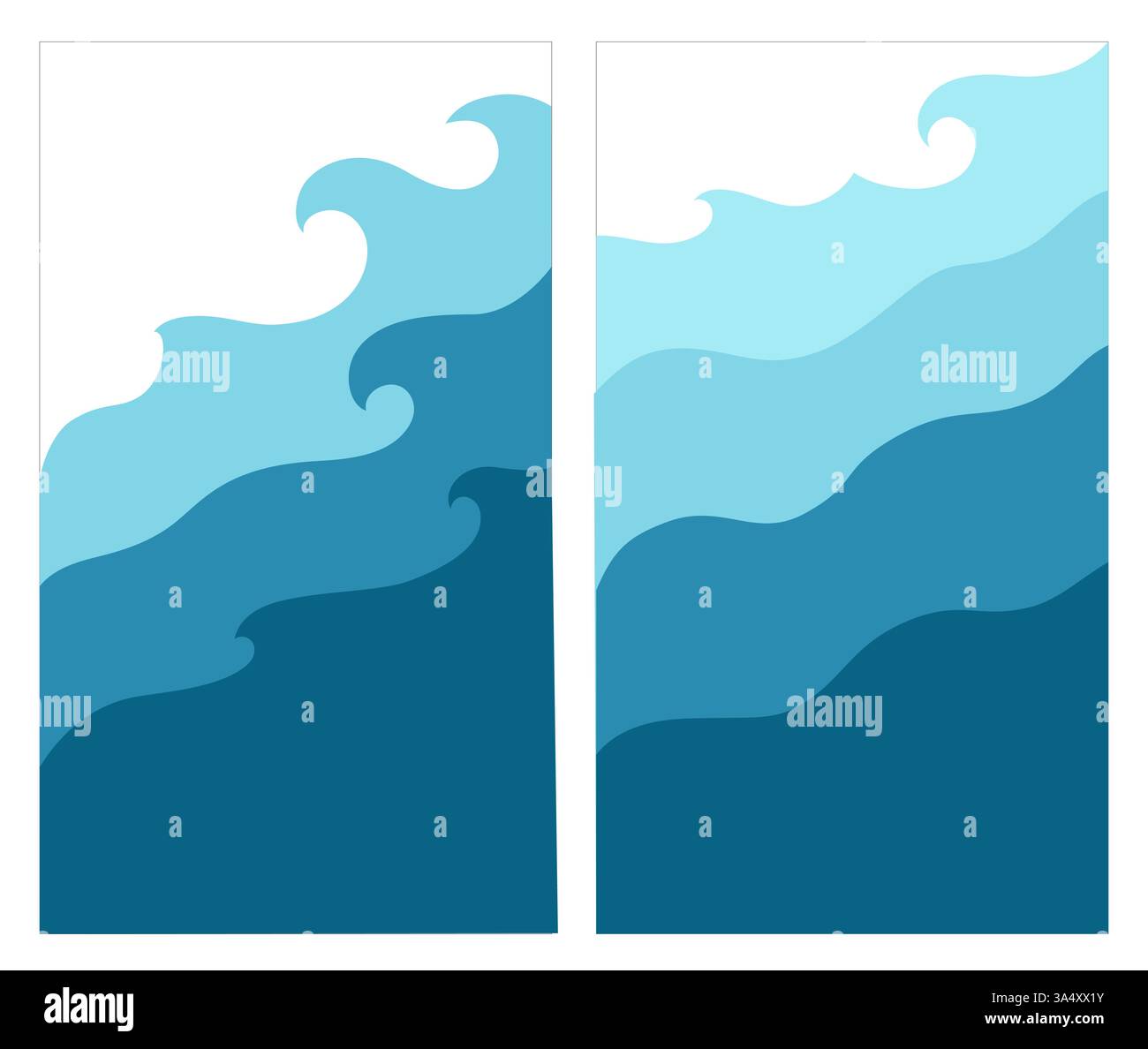 Abstract blue waves illustration on white background Stock Vector Image ...