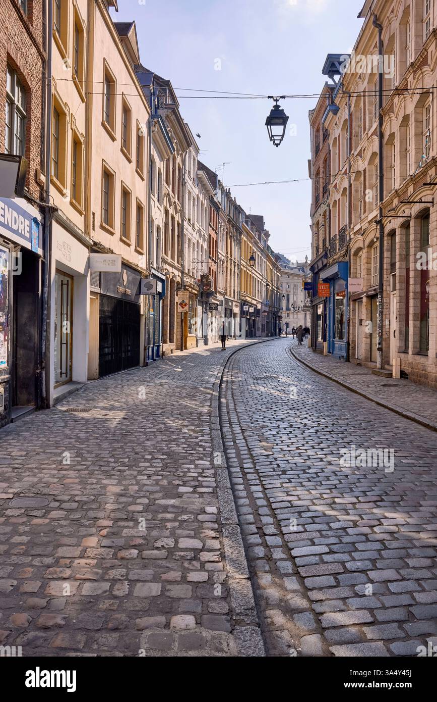 Picturesque View Of Rue De La Clef A Historic Cobblestone Street In 
