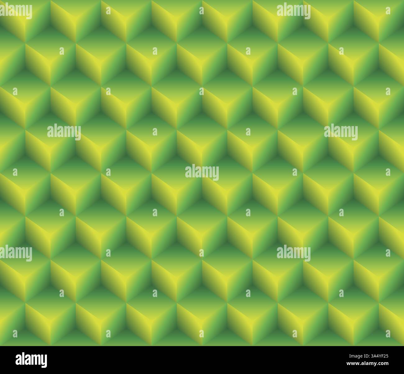 Green geometrical cubes seamless abstract pattern Stock Vector
