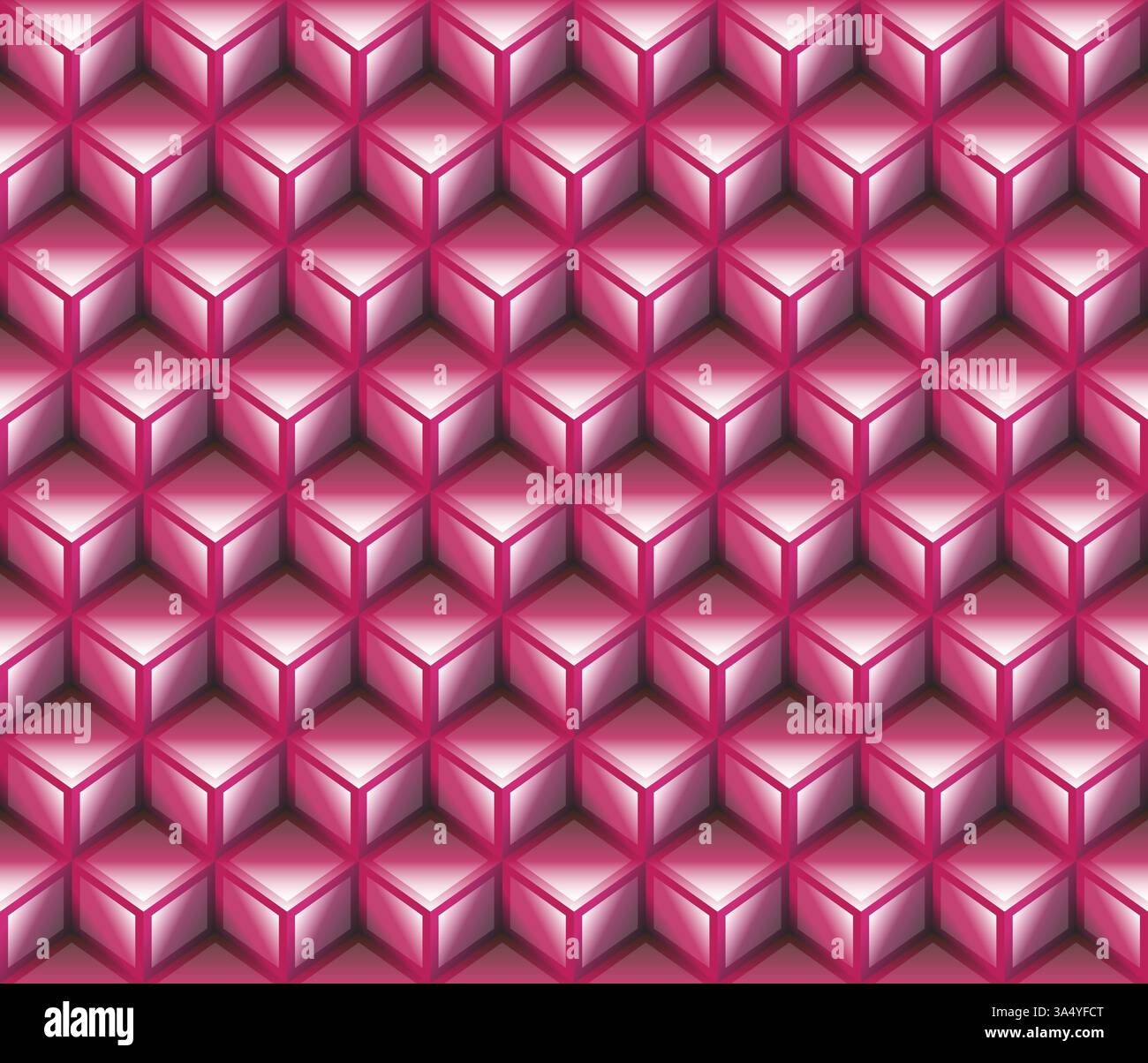 pink 3d geometrical cubes seamless abstract pattern Stock Vector