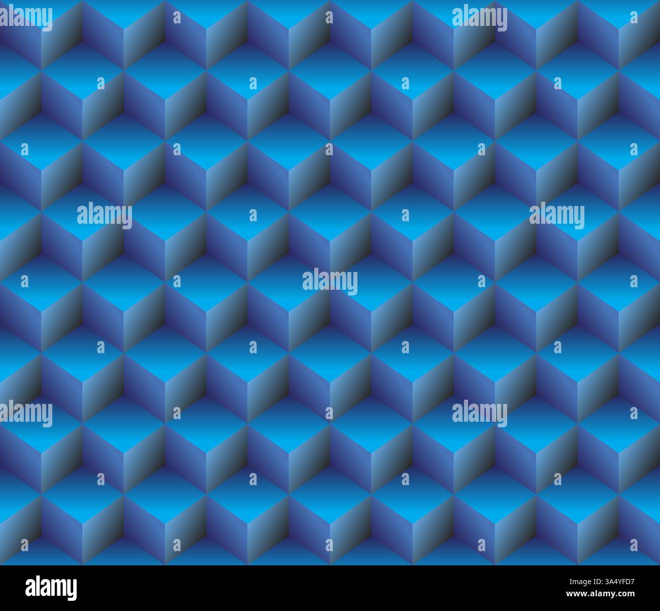 Blue geometrical cubes seamless abstract pattern Stock Vector