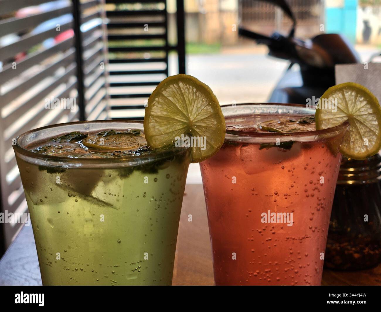 ''A little mint, a little lime, and a whole lot of refreshment '' - Smartphone Captured Stock Image