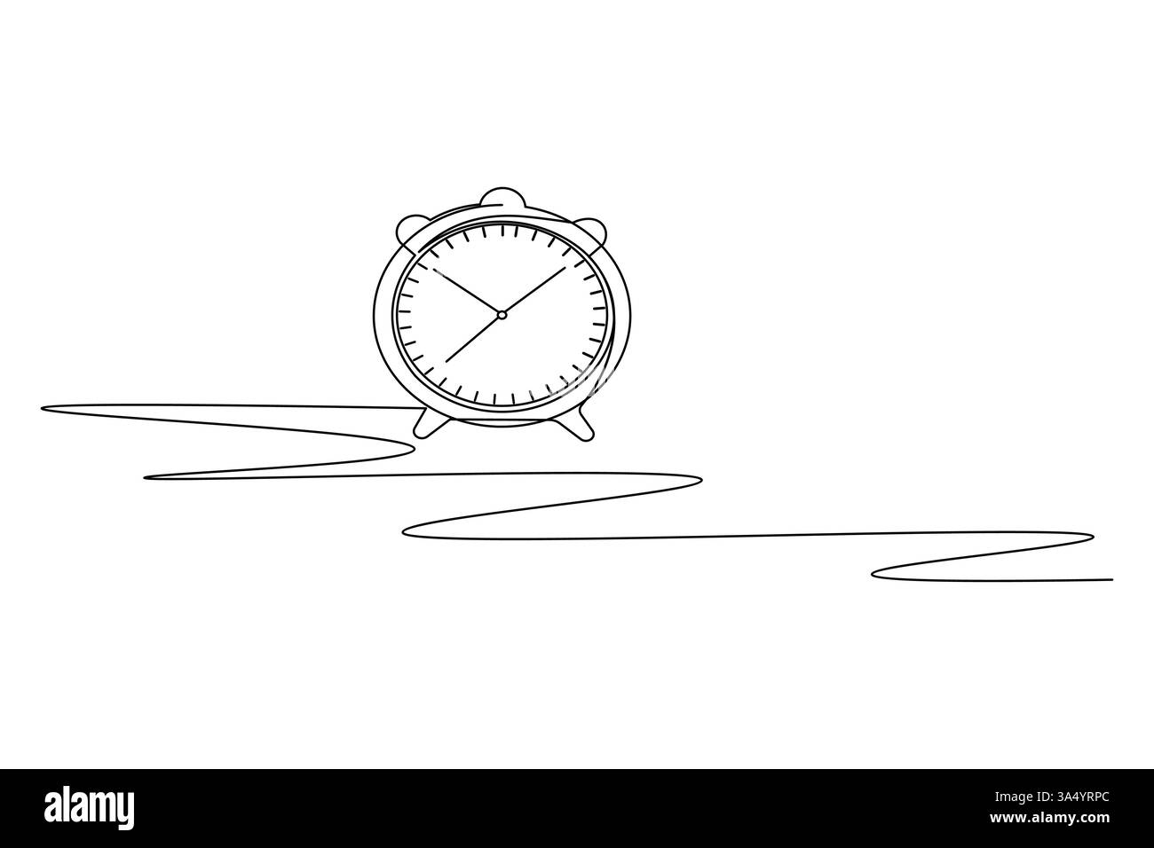 Clock continuous one line drawing and minimalist style isolate outline vector icon Stock Vector