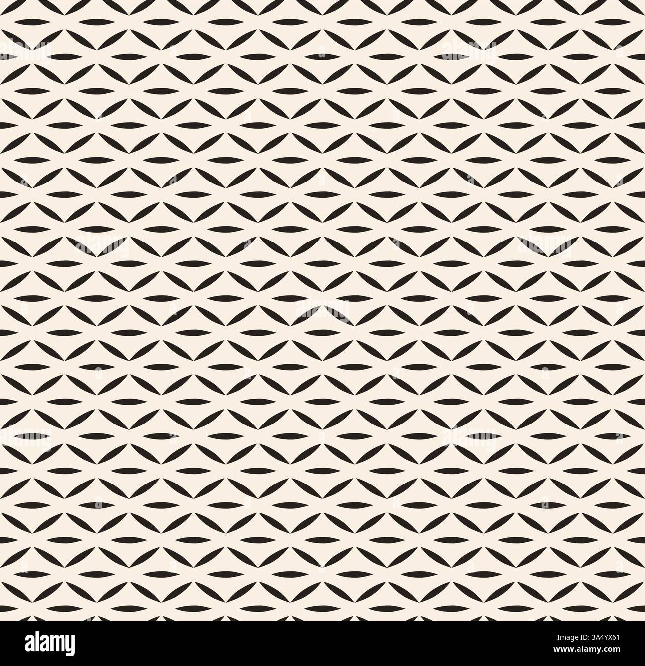 Beige black geometric petals seamless pattern. Geometric simple background. Stock Vector