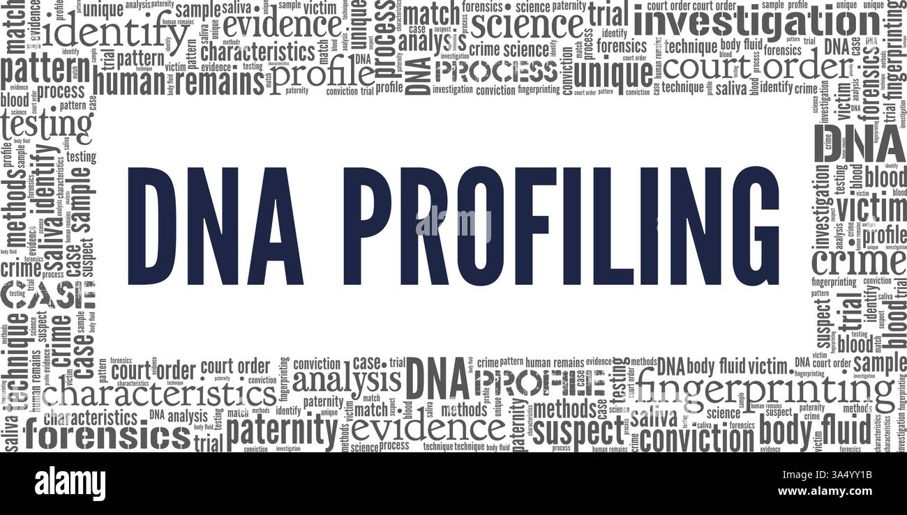 DNA Profiling vector illustration word cloud isolated on white ...
