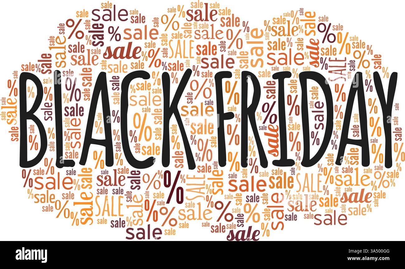 Black Friday vector illustration word cloud isolated on white background. Stock Vector