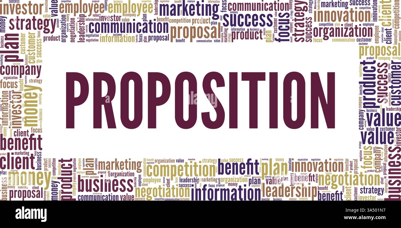 Proposition vector illustration word cloud isolated on white background ...