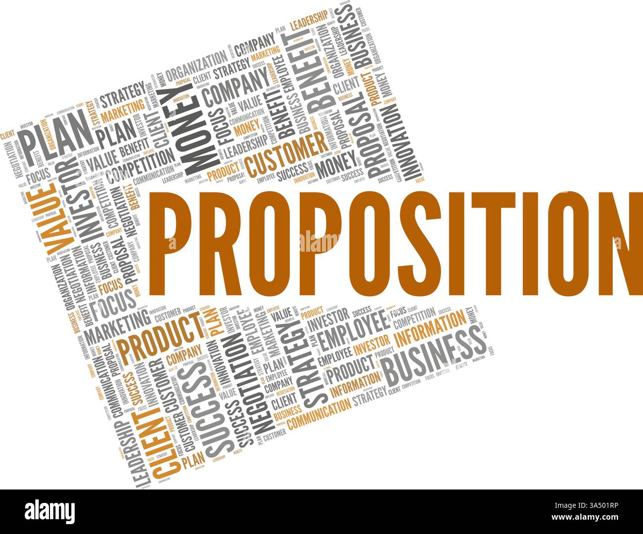 Proposition vector illustration word cloud isolated on white background. Stock Vector