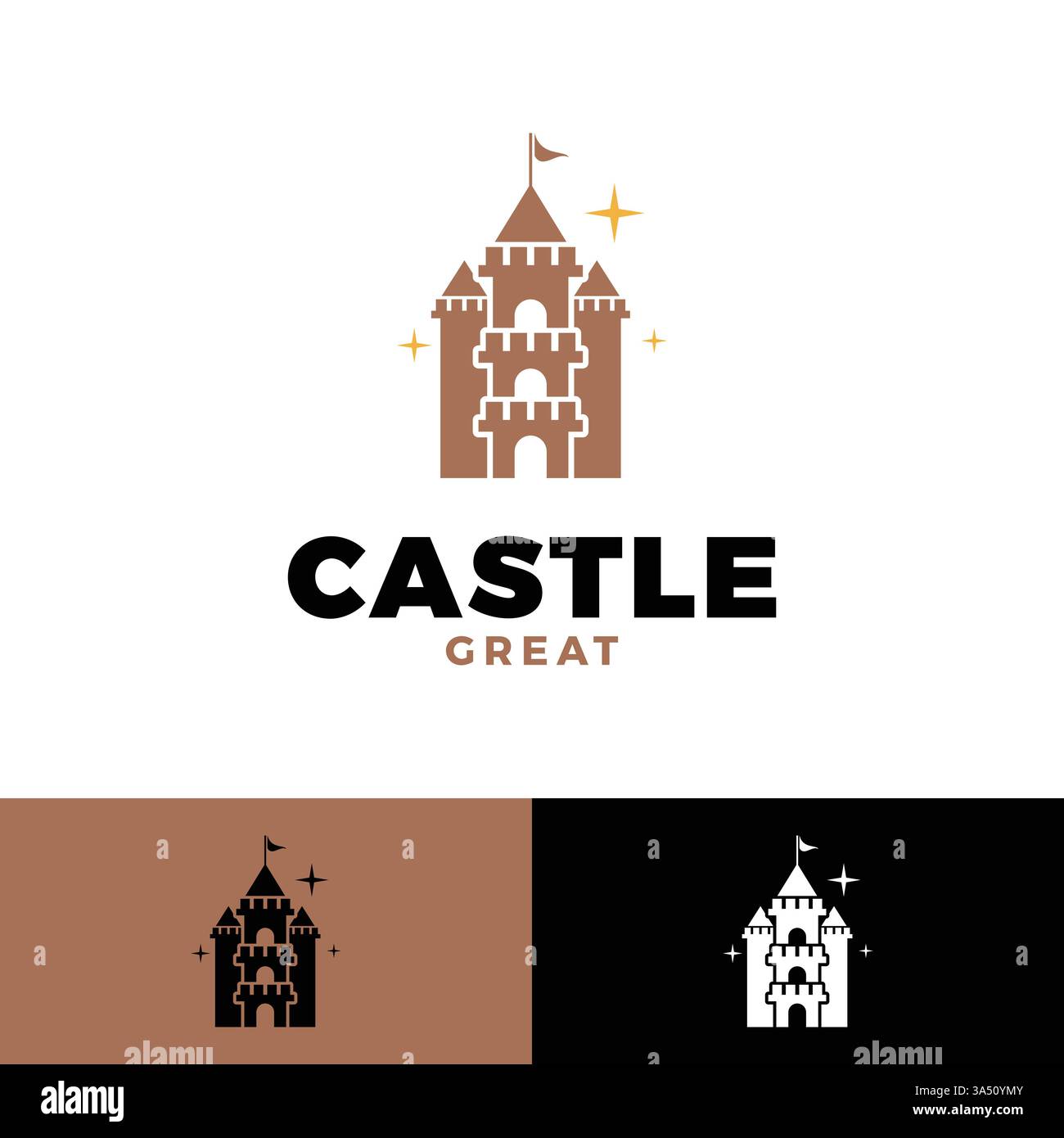 castle icon logo design template Stock Vector