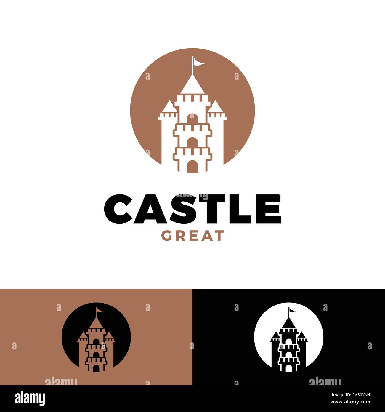 castle icon logo design template Stock Vector