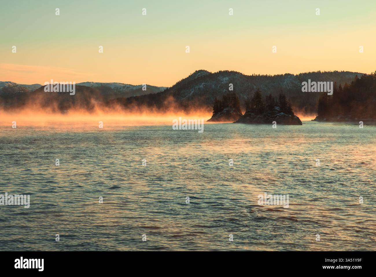 morning mist on the water Stock Photo - Alamy
