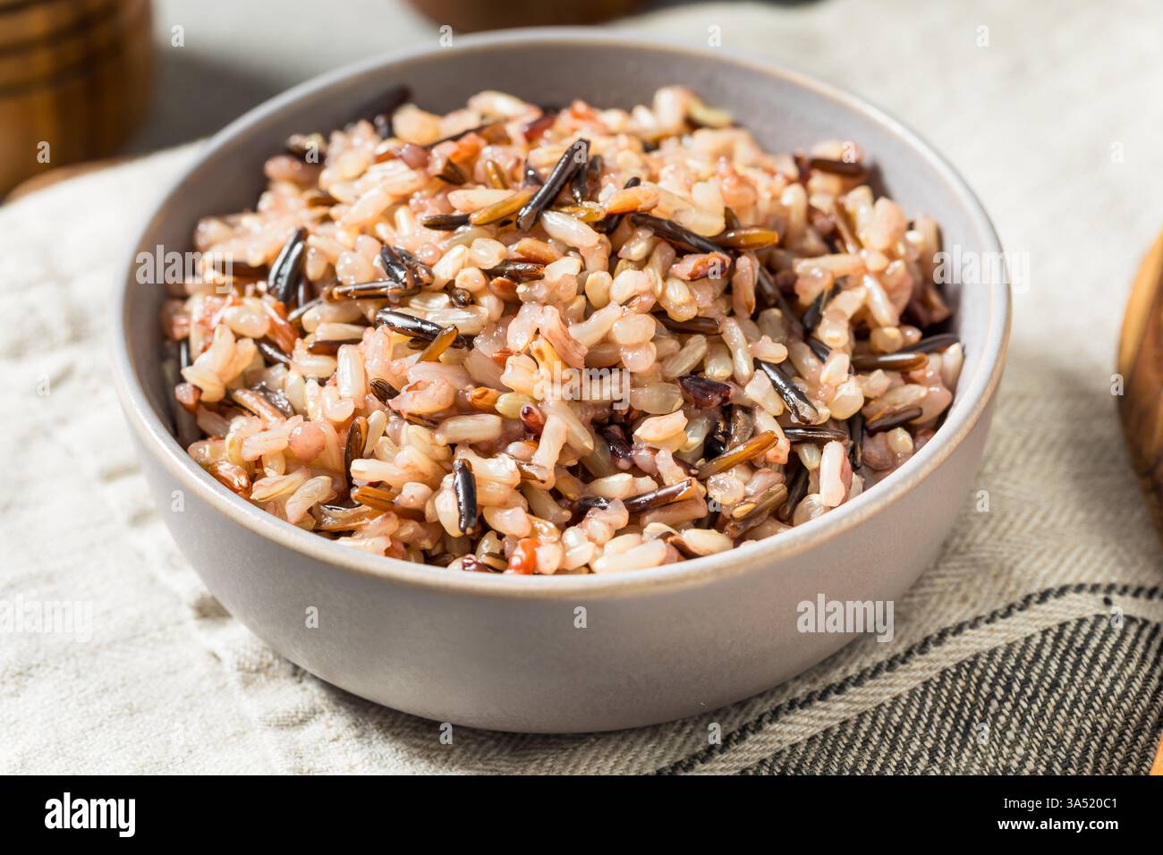 Organic Cooked Wild Rice in a Bowl Ready to Eat Stock Photo - Alamy